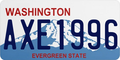 WA license plate AXE1996