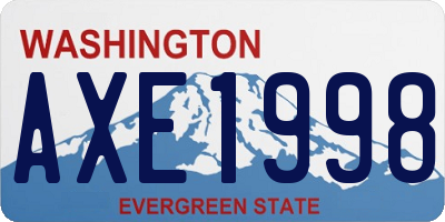 WA license plate AXE1998