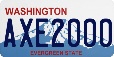 WA license plate AXE2000