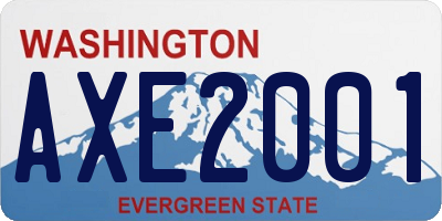 WA license plate AXE2001