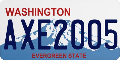 WA license plate AXE2005