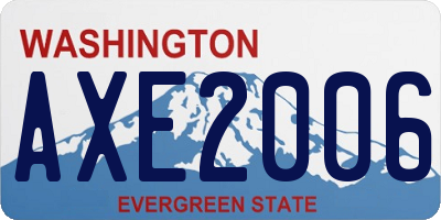 WA license plate AXE2006