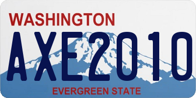 WA license plate AXE2010