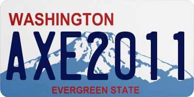 WA license plate AXE2011