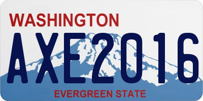 WA license plate AXE2016