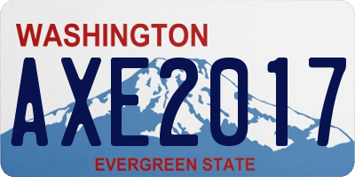 WA license plate AXE2017