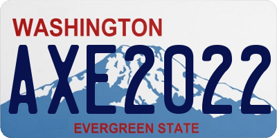 WA license plate AXE2022
