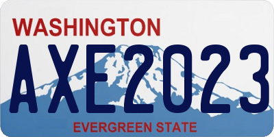 WA license plate AXE2023