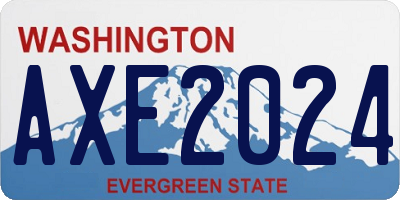 WA license plate AXE2024