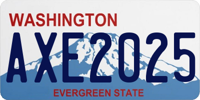 WA license plate AXE2025