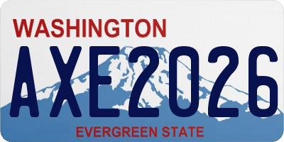 WA license plate AXE2026