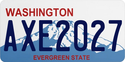 WA license plate AXE2027