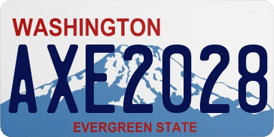 WA license plate AXE2028