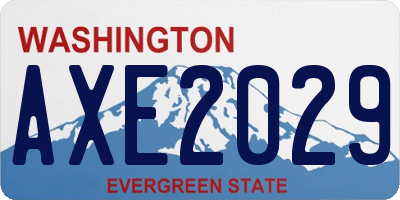 WA license plate AXE2029
