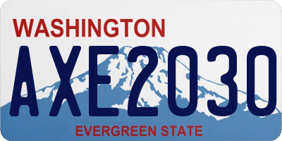 WA license plate AXE2030