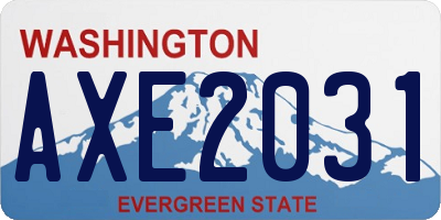 WA license plate AXE2031