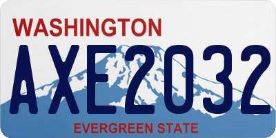 WA license plate AXE2032