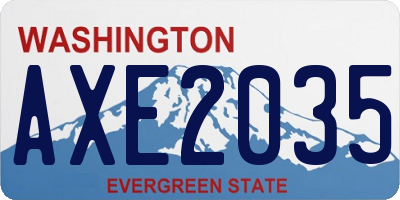 WA license plate AXE2035