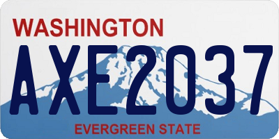 WA license plate AXE2037
