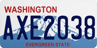 WA license plate AXE2038