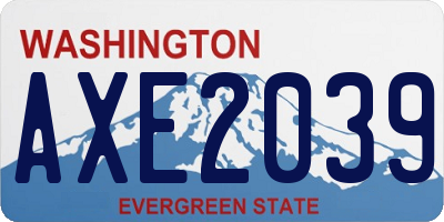 WA license plate AXE2039