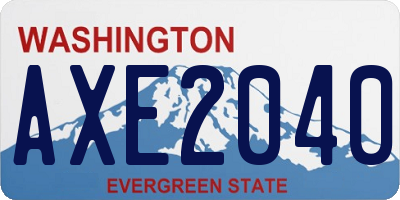 WA license plate AXE2040
