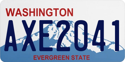 WA license plate AXE2041