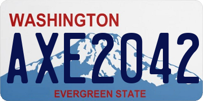 WA license plate AXE2042