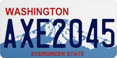 WA license plate AXE2045