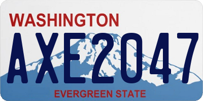 WA license plate AXE2047