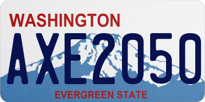 WA license plate AXE2050