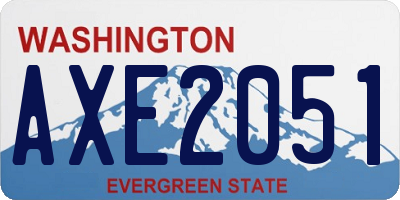 WA license plate AXE2051