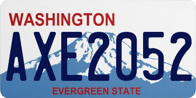 WA license plate AXE2052
