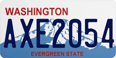 WA license plate AXE2054