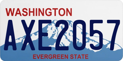 WA license plate AXE2057