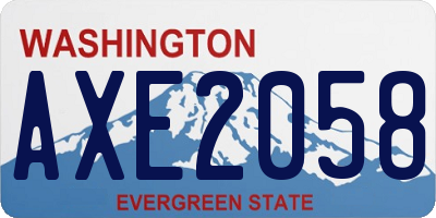 WA license plate AXE2058