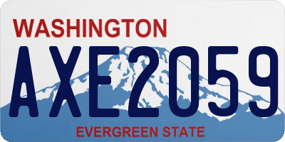 WA license plate AXE2059