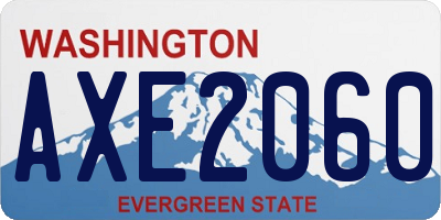 WA license plate AXE2060