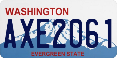 WA license plate AXE2061