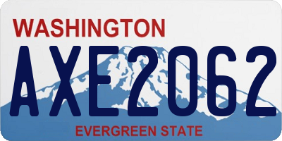 WA license plate AXE2062