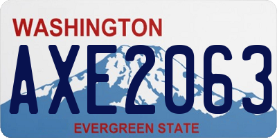 WA license plate AXE2063