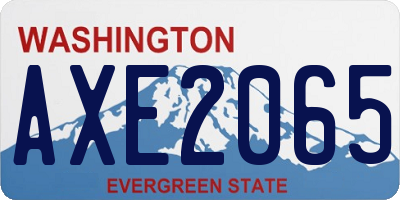WA license plate AXE2065