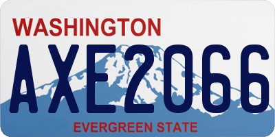 WA license plate AXE2066