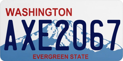 WA license plate AXE2067