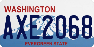 WA license plate AXE2068