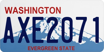 WA license plate AXE2071