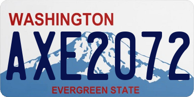 WA license plate AXE2072
