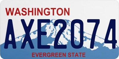 WA license plate AXE2074