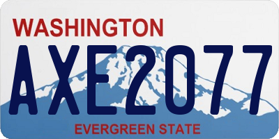 WA license plate AXE2077