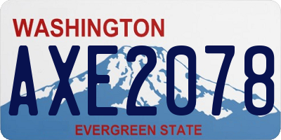 WA license plate AXE2078